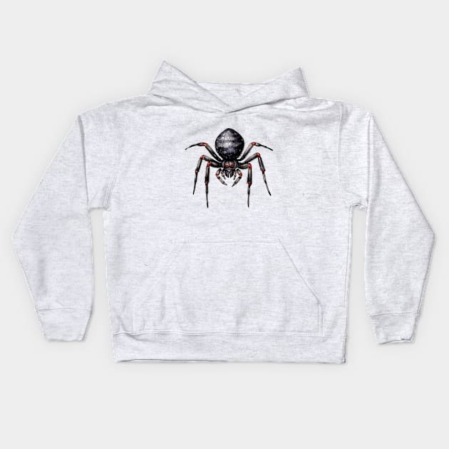 Gothic Spider Kids Hoodie by Chromatic Fusion Studio